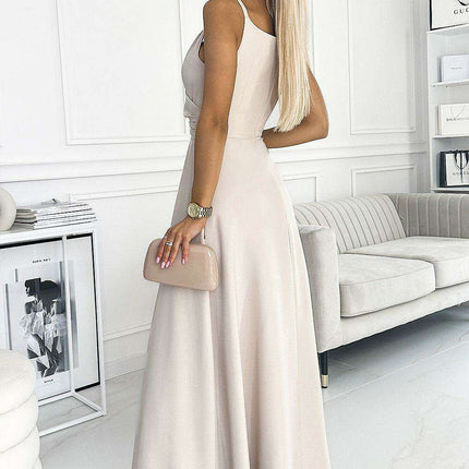 Striking Strapless Brocade Evening Gown by Numoco