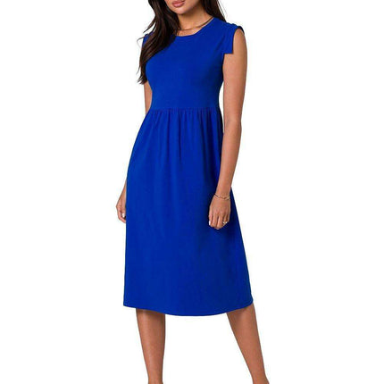Elegant Holiday Midi Dress with Elevated Waistline