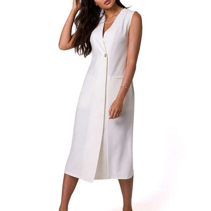 Stylish Sleeveless Summer Button-Up Dress