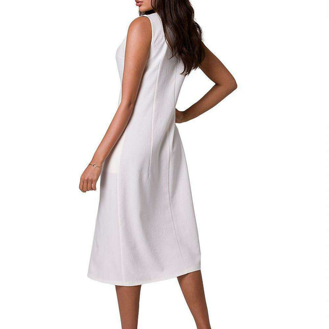 Stylish Sleeveless Summer Button-Up Dress