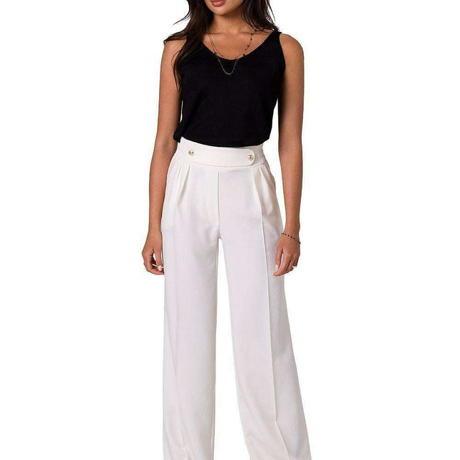Chic Gold-Accented Lightweight Trousers for Effortless Style
