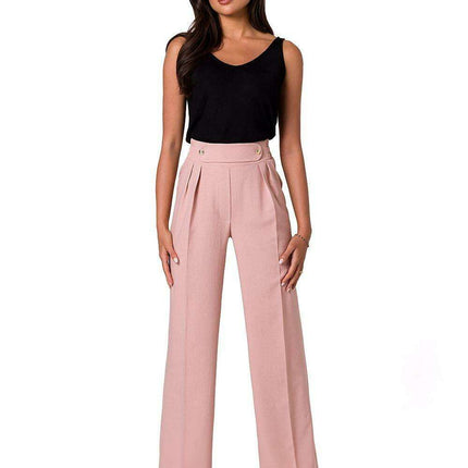 Chic Gold-Accented Lightweight Trousers for Effortless Style