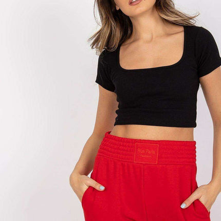 Chic Parisian Deep Neck Summer Tee For Women Casual Top