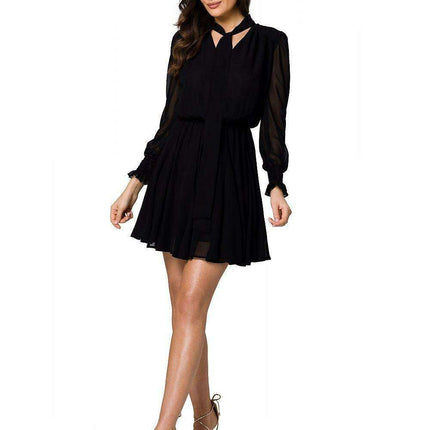 Chic Floral Chiffon Mini Dress with Frill Sleeves and Tie Waist