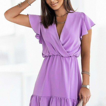 Ethereal V Neck Ruffle Mini Dress Daydress Europe EU