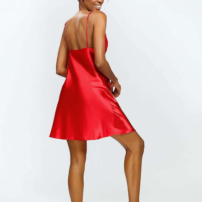 Neema Lace Corset Slip Satin Nightgown – Luxurious Romantic Lingerie