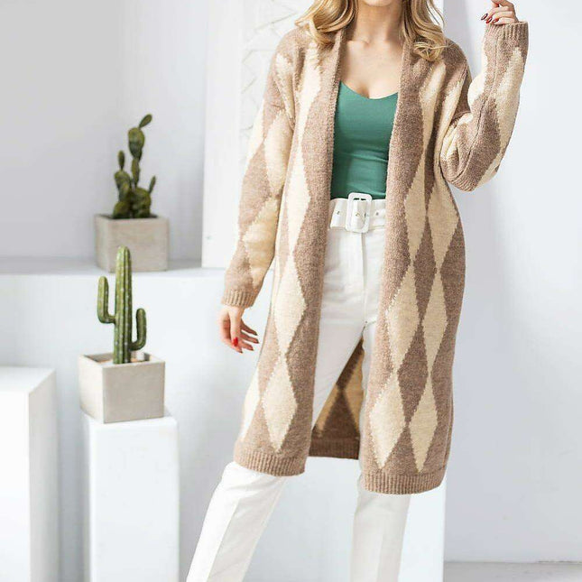 Stylish Geometric Knit Cardigan