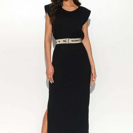 Elegant Belted Knit Midi Dress