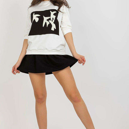 Chic Sweatshirt and Flared Skirt Ensemble