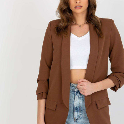 Elegant Italian Three Quarter Sleeve Moda Jacket For Women