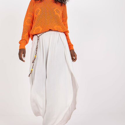 Chic High-Waisted Viscose Trousers with Trendy Waist Tie - Très Elite