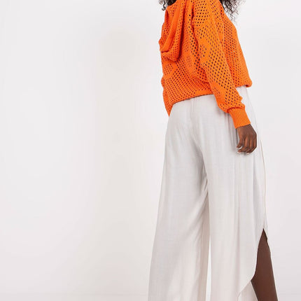 Chic High-Waisted Viscose Trousers with Trendy Waist Tie - Très Elite