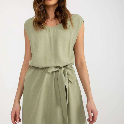Elegant Heart Neckline Belted Summer Dress For Women