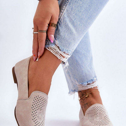 Chic Natural Suede Women's Moccasins - Style 179110