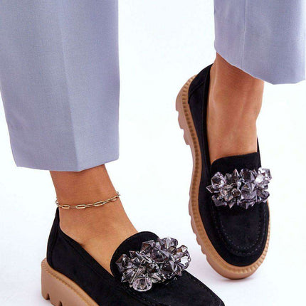 Stylish Eco-Friendly Moccasins with Crystal Details - Model 179111