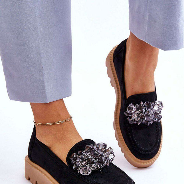 Stylish Eco-Friendly Moccasins with Crystal Details - Model 179111