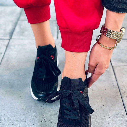 Women's Stylish Lace-Up Athletic Sneakers Model 179169 - Comfort Meets Fashion for Active Living