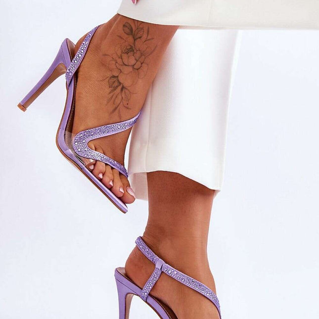 Glamorous Rhinestone-Embellished Stiletto Sandals