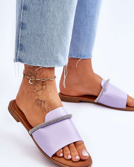 Elegant Rhinestone-Embellished Eco-Friendly Flip-Flops Model 179617