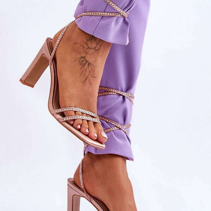 Elegant Strappy Sandals 179623 with Rhinestone Accents