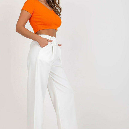 Elegant High Waisted Pleated Trousers By Italian Moda