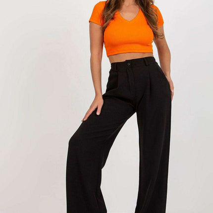 Elegant High Waisted Pleated Trousers By Italian Moda
