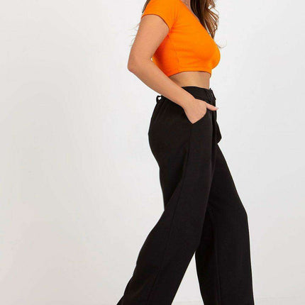 Elegant High Waisted Pleated Trousers By Italian Moda