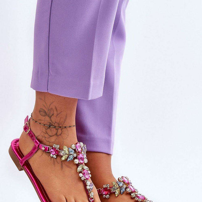 Chic Eco-Friendly Sandals with Rhinestones - Model 180129