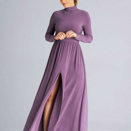 Sophisticated Turtleneck Flared Maxi Dress for Effortless Daytime Style