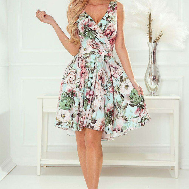 Bottle Green Asymmetrical Cocktail Dress by Numoco