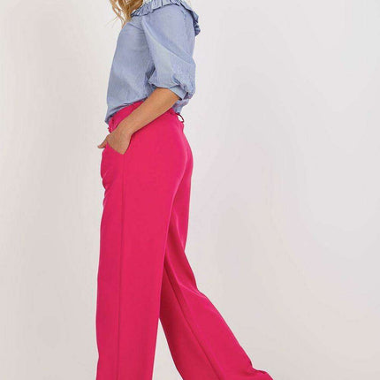 Elegant High Waisted Pleated Trousers By Italian Moda