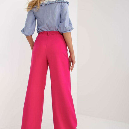 Elegant High Waisted Pleated Trousers By Italian Moda