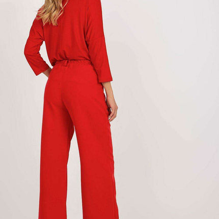 Elegant High Waisted Pleated Trousers By Italian Moda