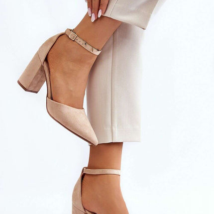 Elegant Eco-Suede Block Heel Pumps - Model 181456