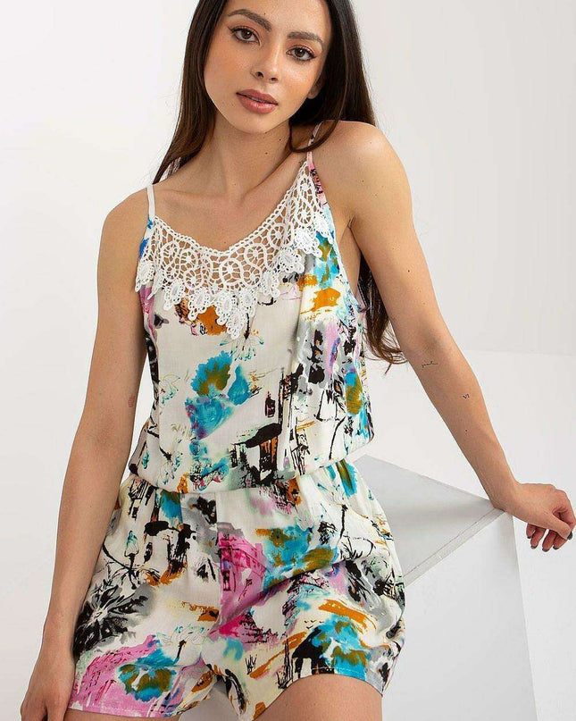 Sophisticated Lace-Trimmed Summer Jumpsuit with Sweetheart Cut