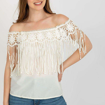 Elegant Lace-Trimmed Spanish Summer Top