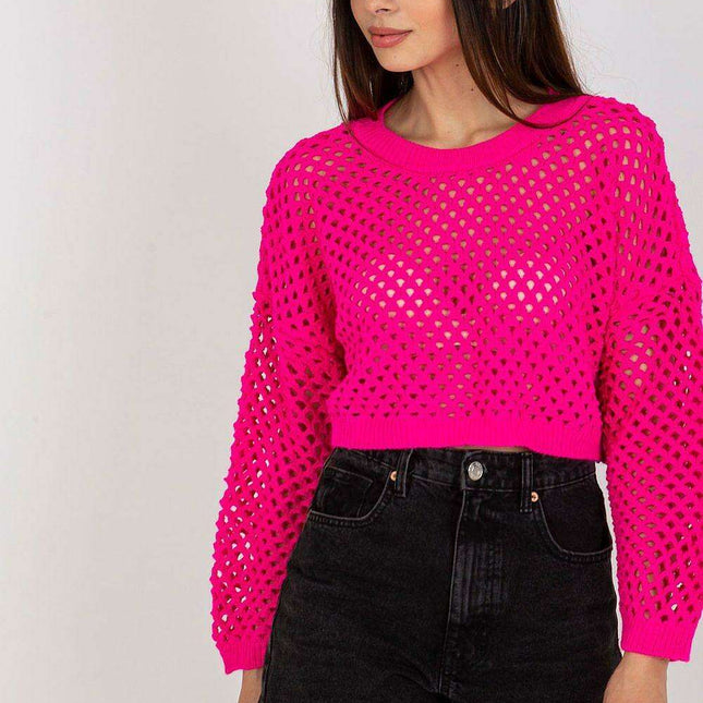 Elegant Openwork Knit Sweater