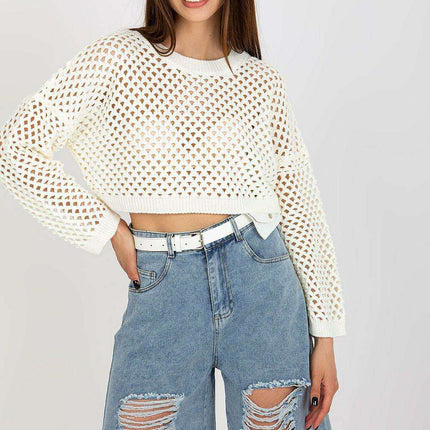 Elegant Openwork Knit Sweater