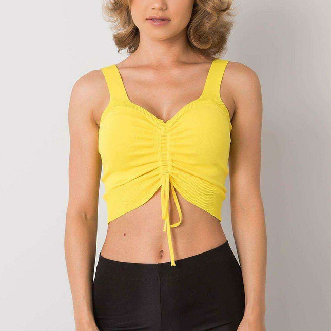 Chic Ribbed Hem Acrylic Top for Effortless Style