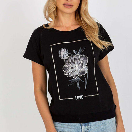 Elegant Printed Cotton Short Sleeve Blouse For Women