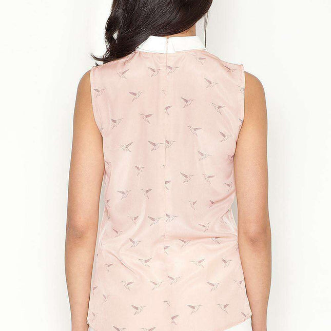 Chic Avian Design Sleeveless Top