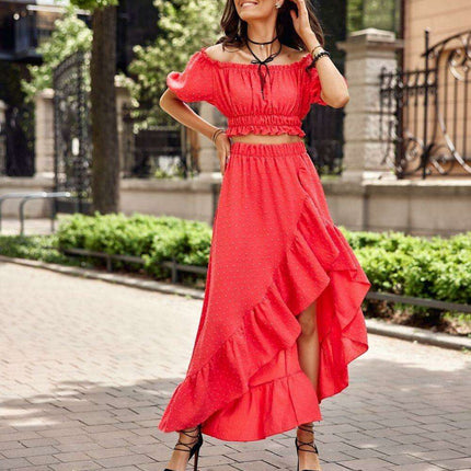 Chic Asymmetrical Summer Outfit with Ruffled Skirt
