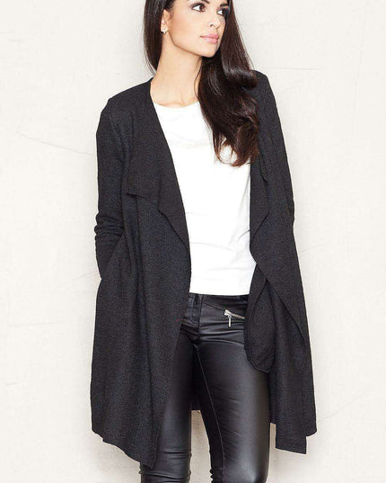 Elegant Wool Blend Sweatshirt with Chic Shoulder Accents for Women