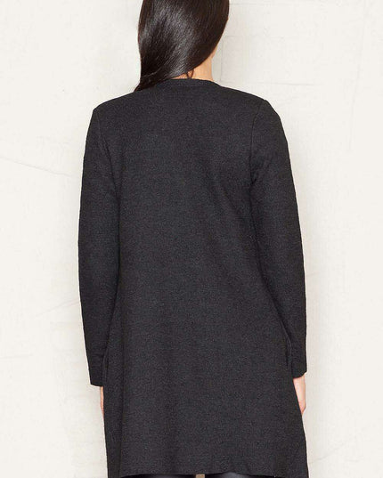 Elegant Wool Blend Sweatshirt with Chic Shoulder Accents for Women