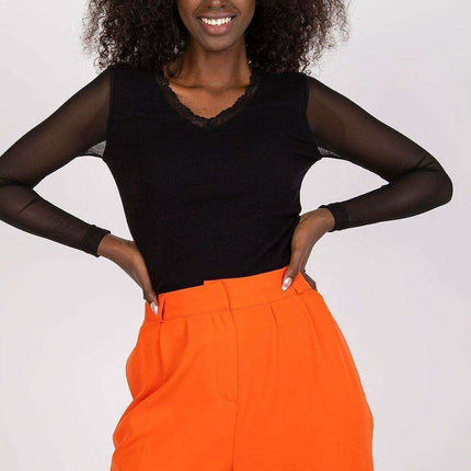 Parisian Charm Sheer Sleeve Blouse Elegant European Top