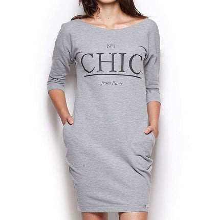 Stylish Comfort: Printed Kimono Sleeve Dress with Pockets