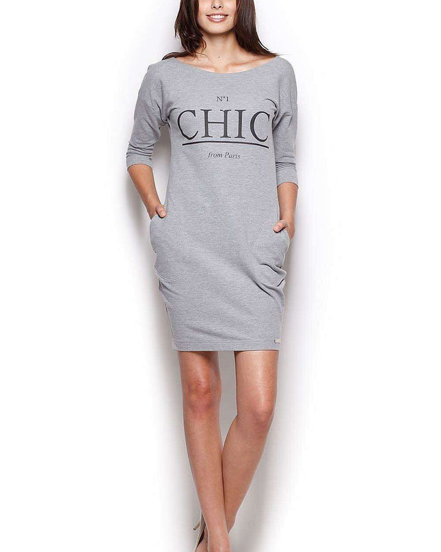 Stylish Comfort: Printed Kimono Sleeve Dress with Pockets