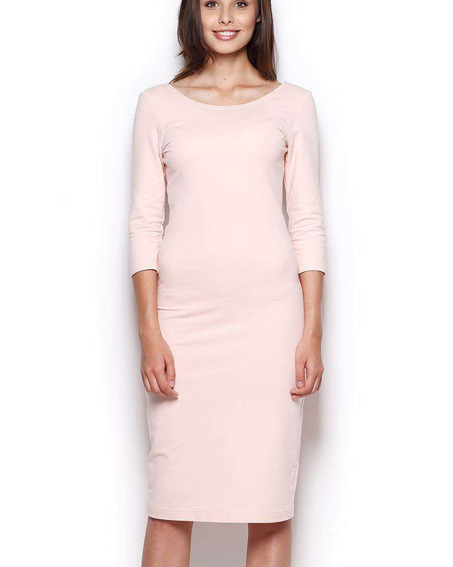 Sophisticated Deep V-Back Midi Dress - A Blend of Elegance and Modernity
