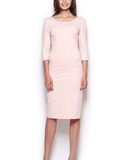 Sophisticated Deep V-Back Midi Dress - A Blend of Elegance and Modernity