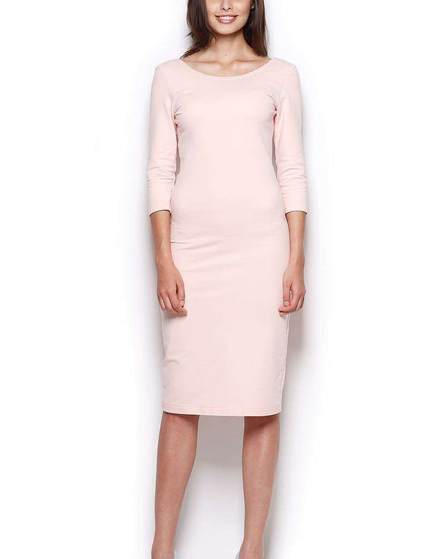 Sophisticated Deep V-Back Midi Dress - A Blend of Elegance and Modernity
